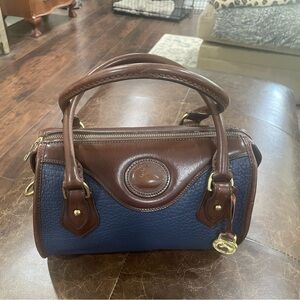 Dooney and Bourke Blue and Burnt Cedar trim Small Satchel